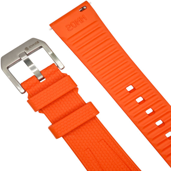 Ichnos Watches - cinturino arancione in gomma per la collezione Capotesta